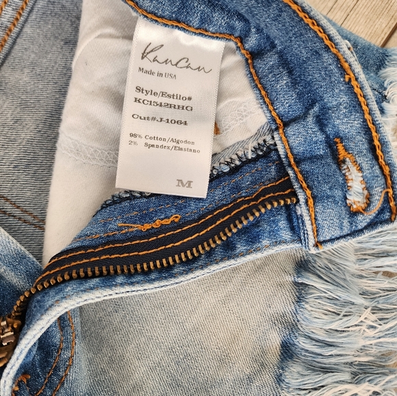 KanCan Hot Jean Cut off Frayed Tessel  Strech Jean Sexy Party Shorts Mini Denim - Picture 4 of 6